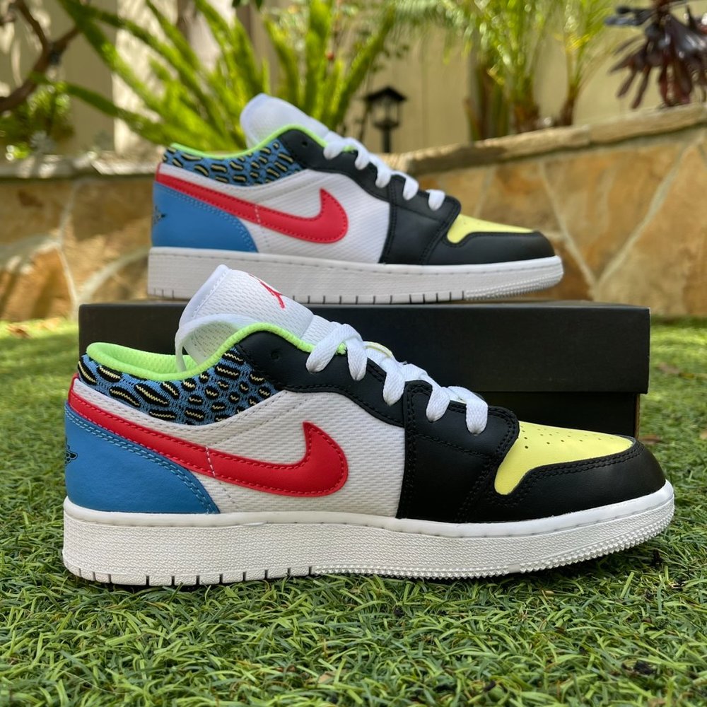 Nike air Jordan 1 low white multicolor shoes - Picture 4 of 4